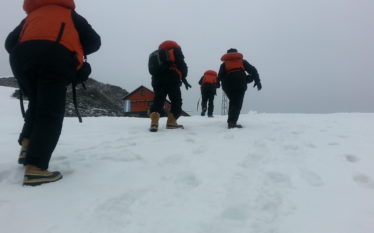 Caminhada na neve Antartica