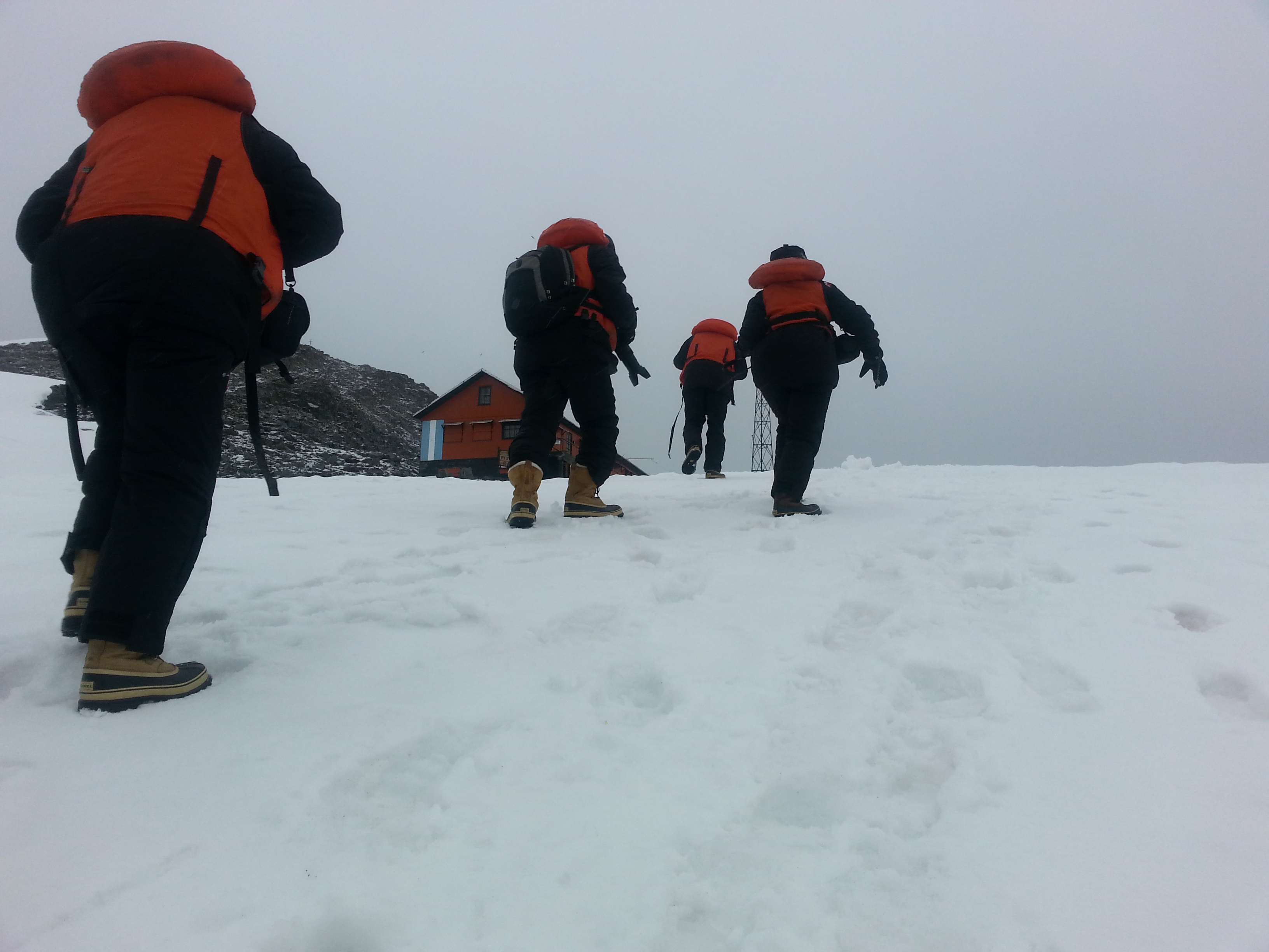 Caminhada na neve Antartica